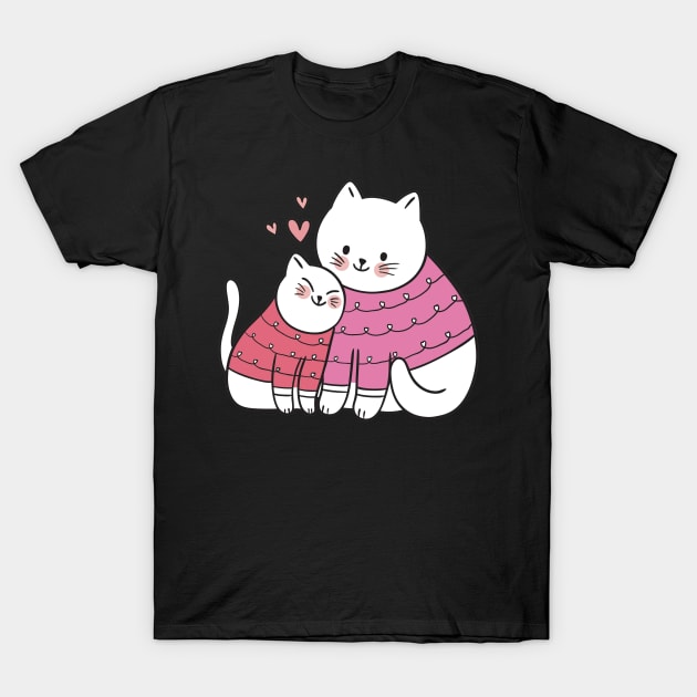 Mom And Baby Cat T-Shirt by stephens69